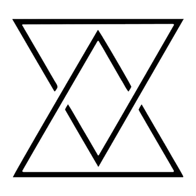 Tatuagem temporária Geométrico — Triângulos em ampulheta. Inclui triângulos