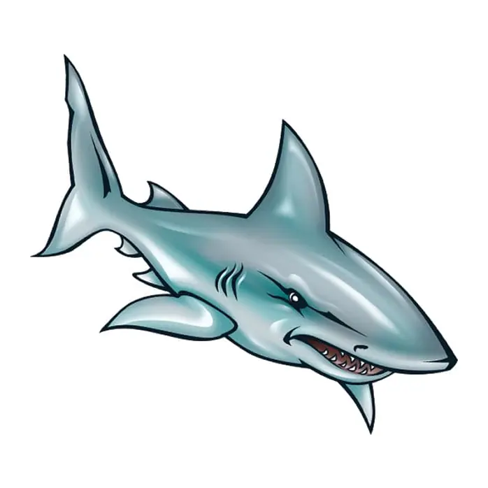 Tatuagem temporária Mar e Animais Marinhos — Tubarão ilustrado. Inclui tubarão