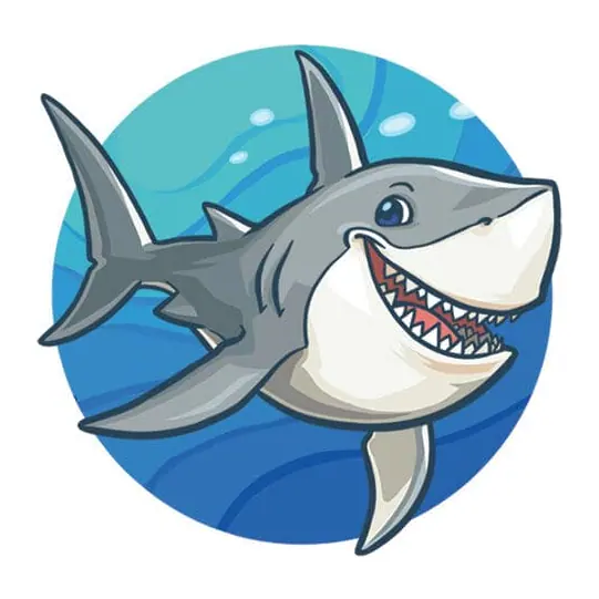 Tatuagem temporária Mar e Animais Marinhos — Tubarão sorridente. Inclui tubarão