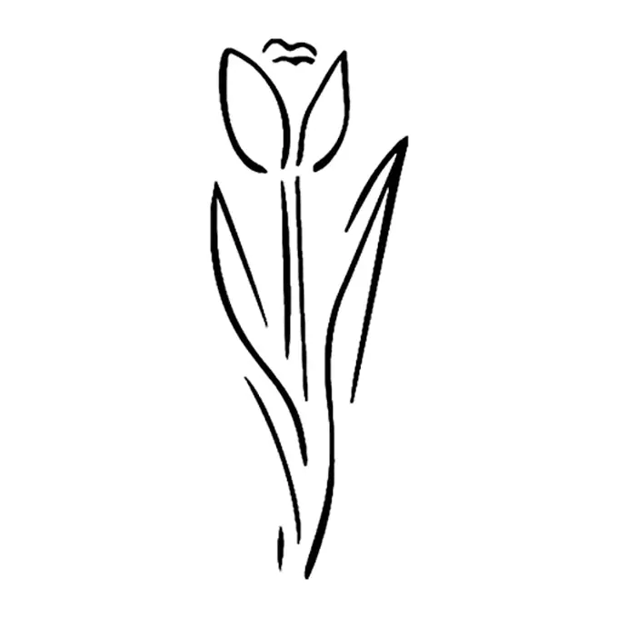 Tatuagem temporária Flores — Tulipa em linha. Inclui tulipa
