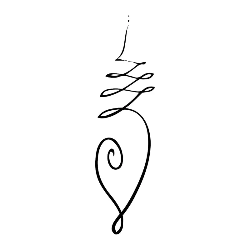 Tatuagem temporária Símbolos — Unalome com espiral. Inclui unalome