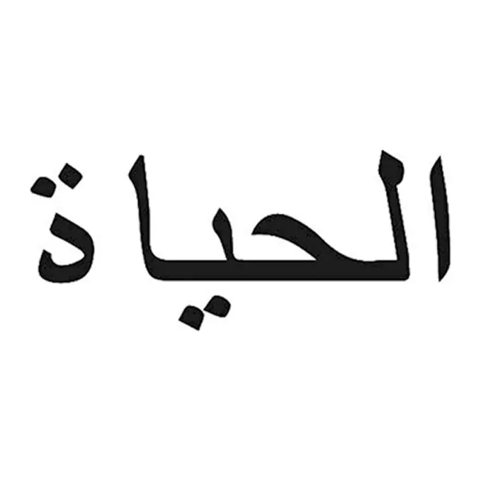 Tatuagem temporária Letras e Frases — Vida em árabe. Inclui árabe